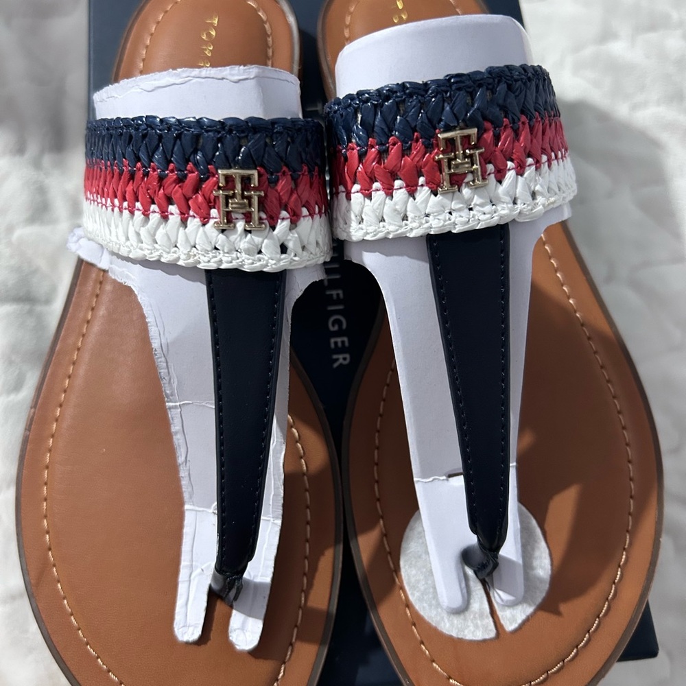 Tommy Hilfiger Navy, Red, and White Sandals